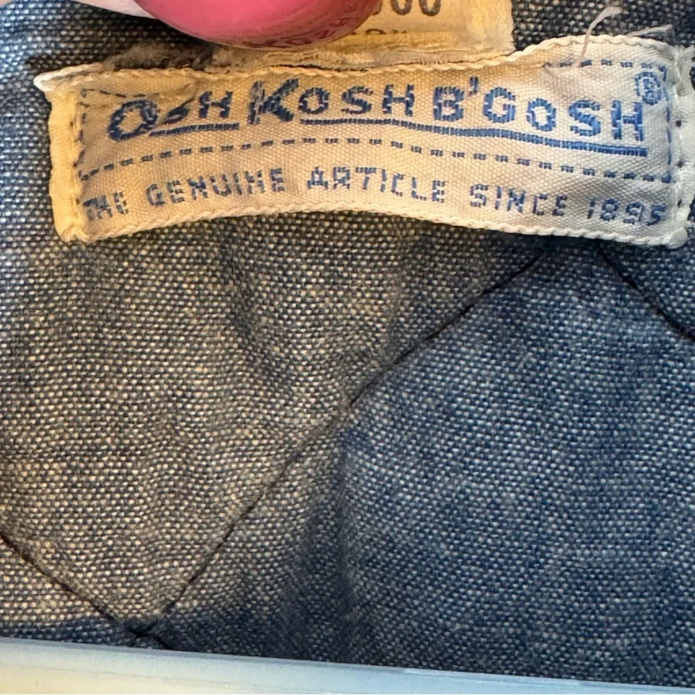 Vintage‎ Oshkosh B'Gosh Denim Quilted Hooded Jacket Size 24M